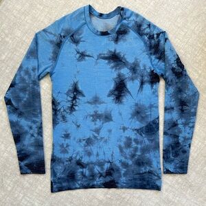Lululemon Men’s Metal Vent Tech Long Sleeve Shirt Blue Marble Dye Size XS